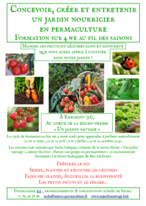 Formation, stage de jardinage et potager permaculturel naturel agro-écologique en Bretagne Morbihan Côtes-d’Armor (méthode Bec Hellouin par Sacha Guégan)